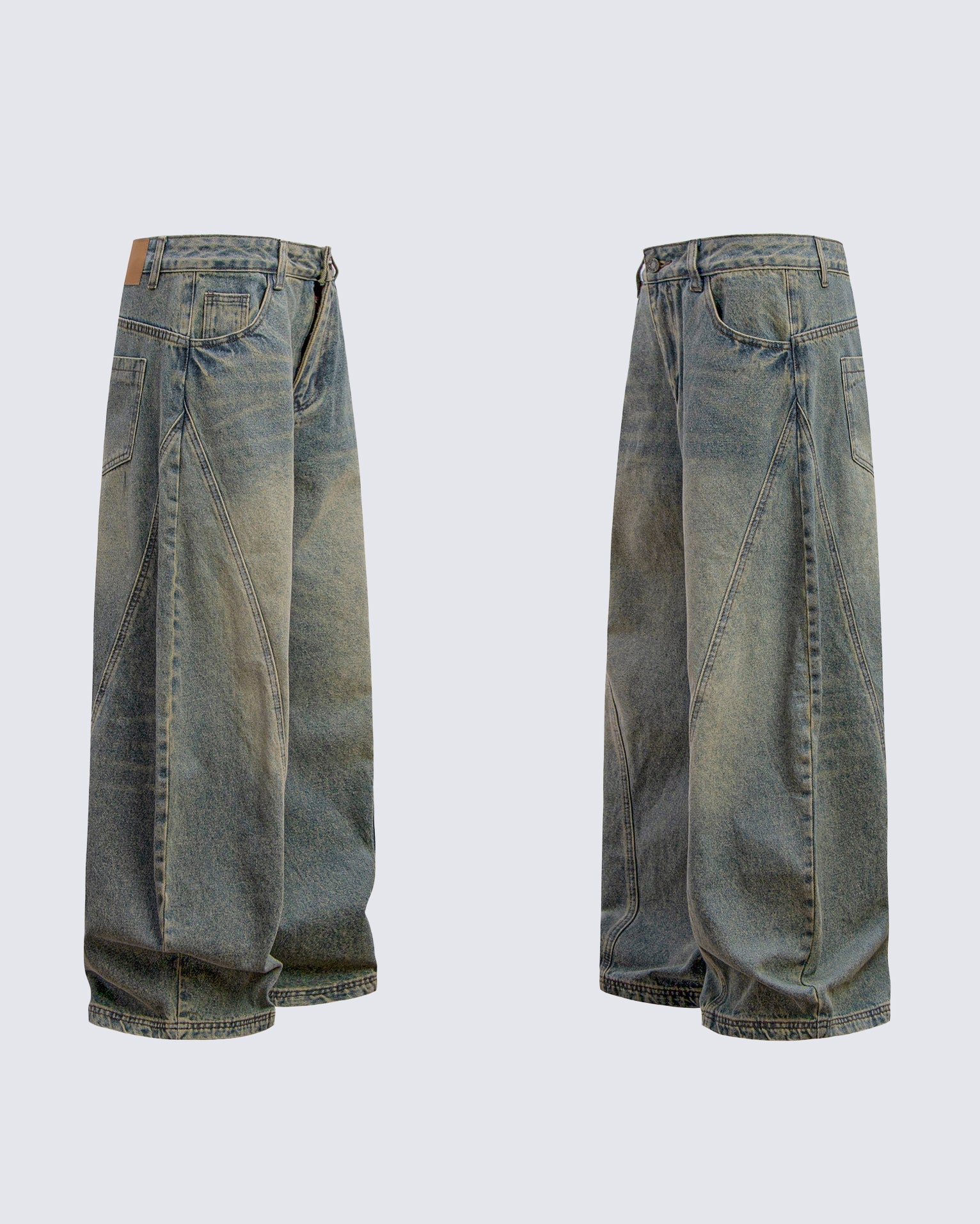 Blade Pants - Distressed Wide-Legged Denim