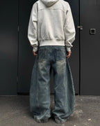 Vintage Wash Denim Jeans - RIYOOO