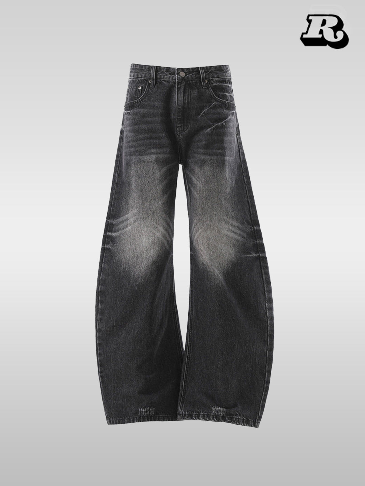 Curved Hem Jeans - RIYOOO