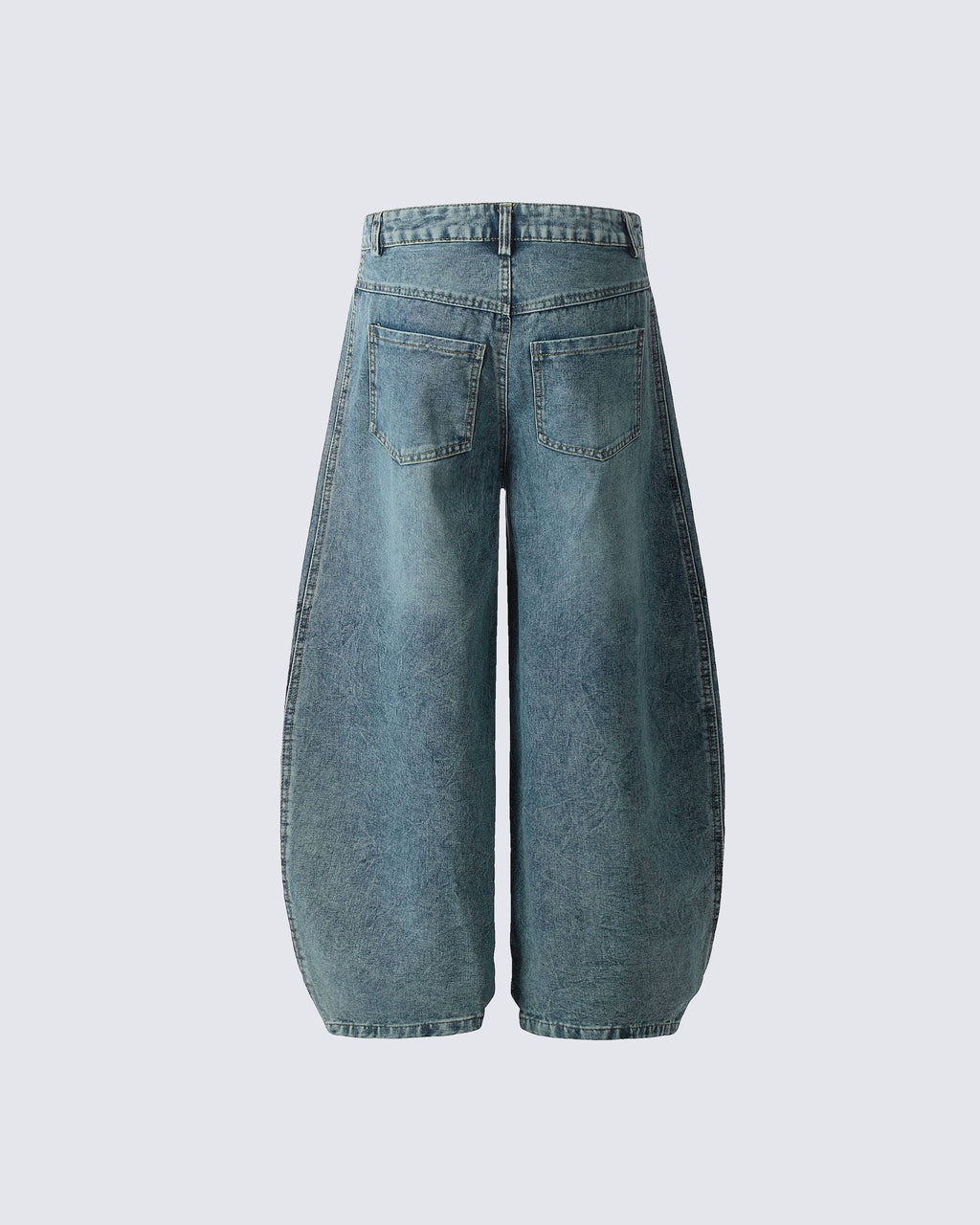 Contrast Striped Wide-Leg Denim Pants