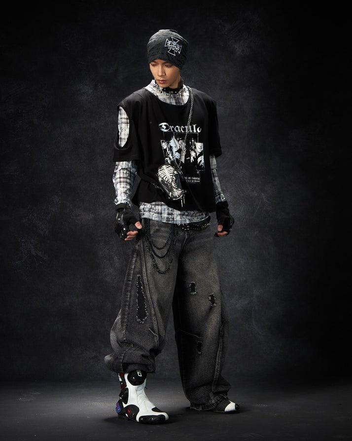 Riyooo Street Orbit Balloon Denim Pants