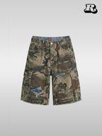 Oversized Pocket Ripped Patchwork Cropped Pants - RIYOOO