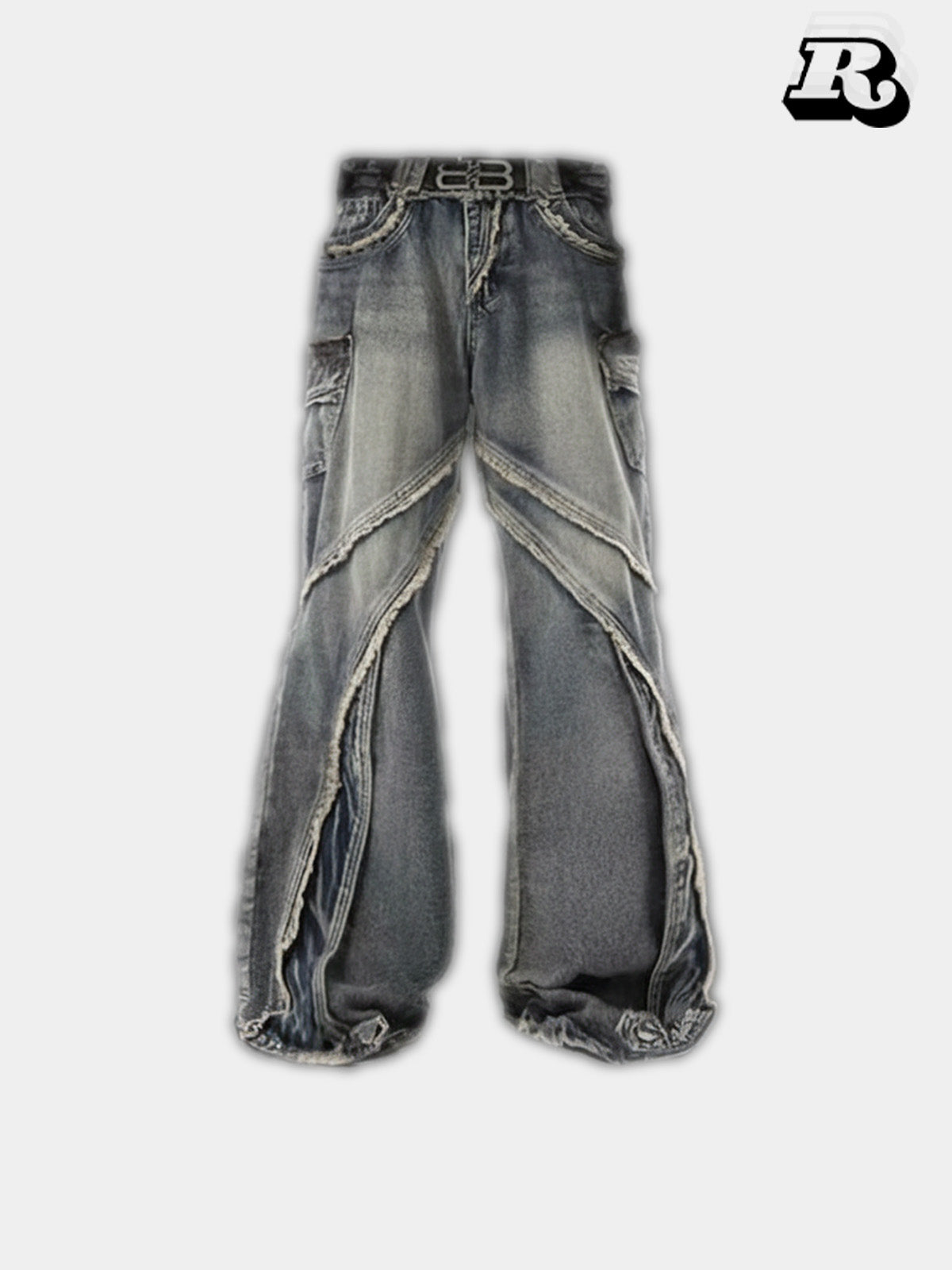 Vintage Raw Hem Denim Jeans - KIIKIO