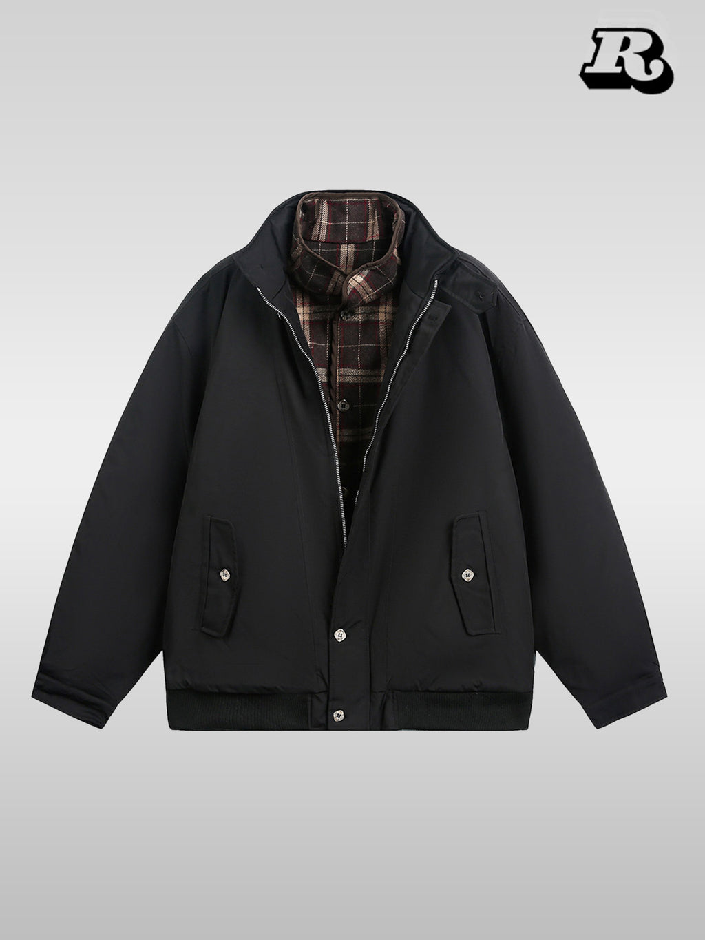 Plaid Patchwork Jacket - RIYOOO
