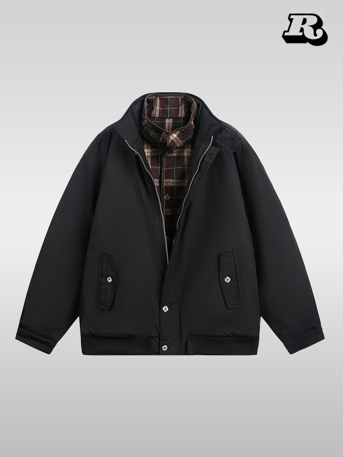 Plaid Patchwork Jacket - RIYOOO
