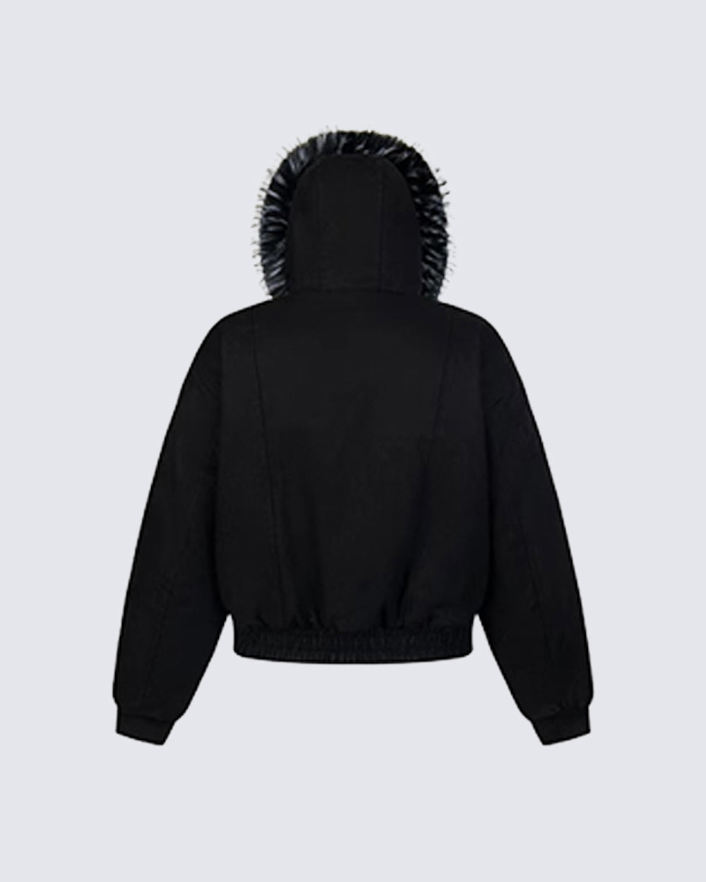 Riyooo Street Black Fur Lined Jacket