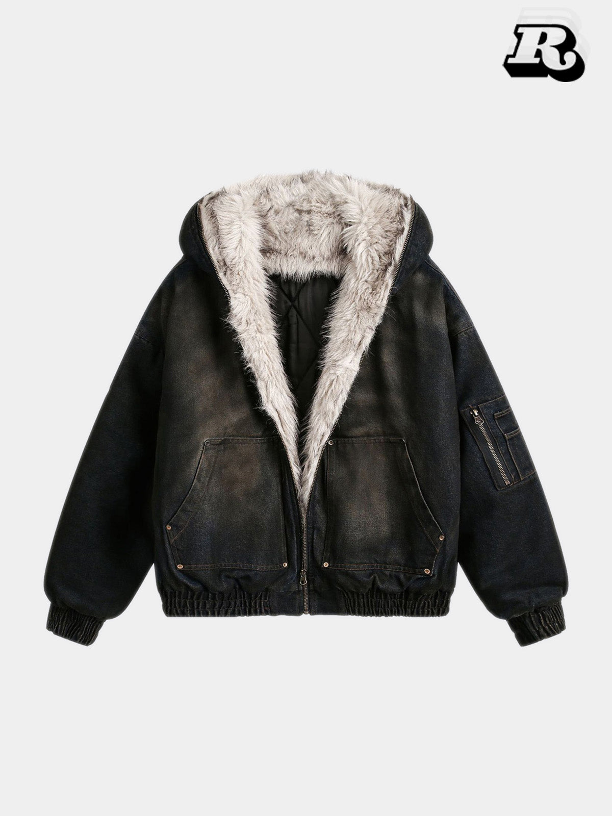 Vintage Fur Denim Jacket - Riyooo
