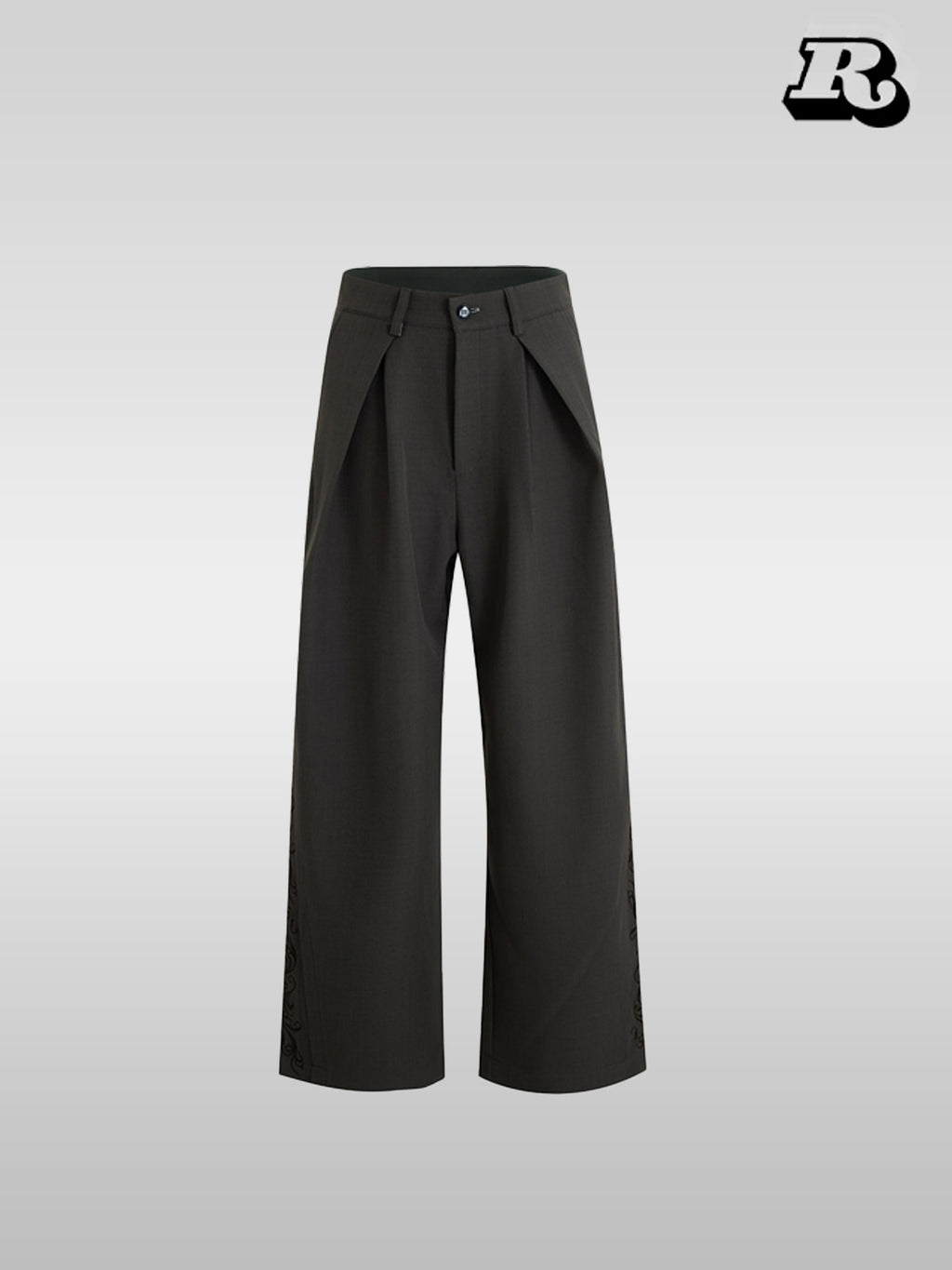 Vintage Cut Pattern Embroidered Trousers - RIYOOO
