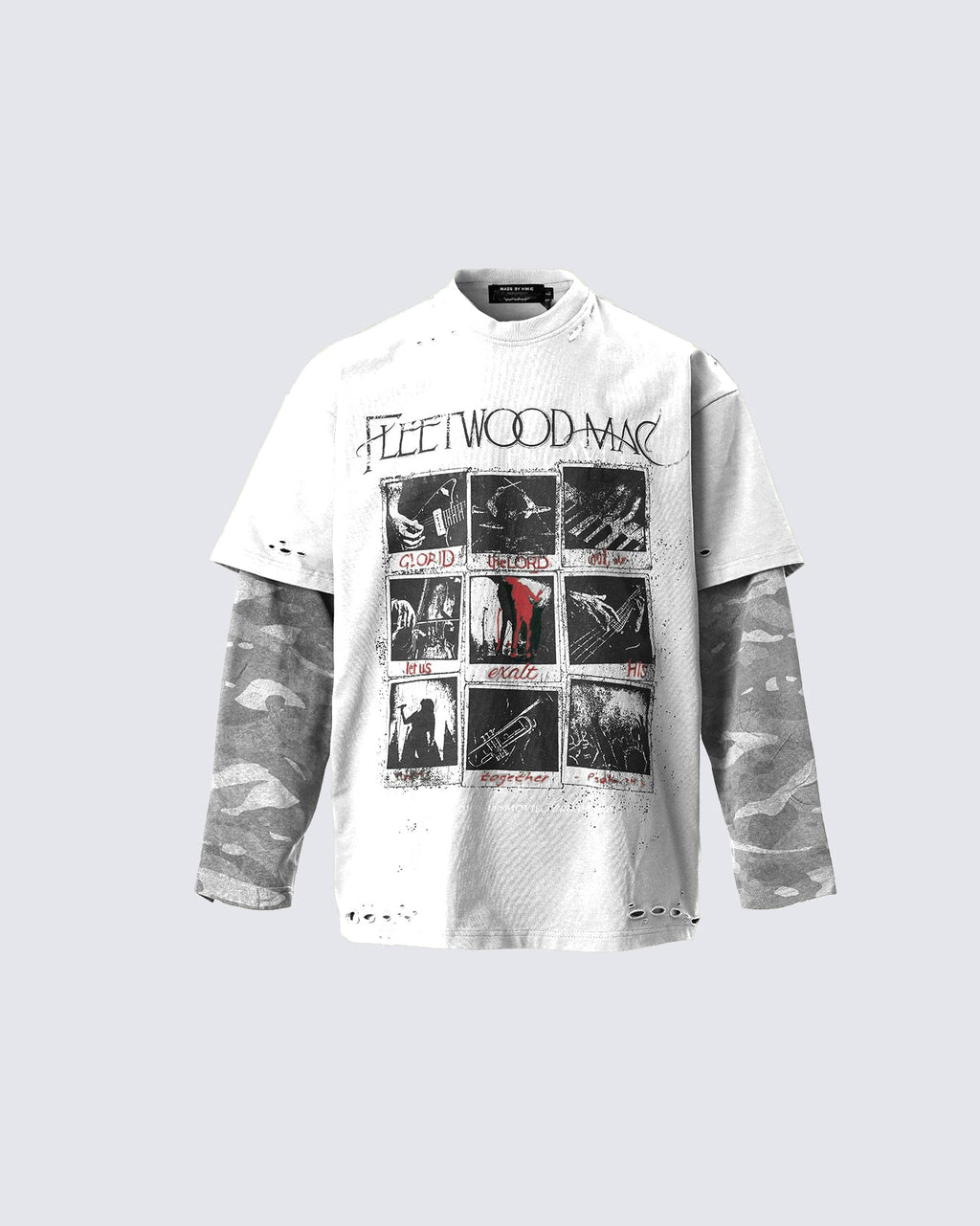 Riyooo Street Layered Camo Tee