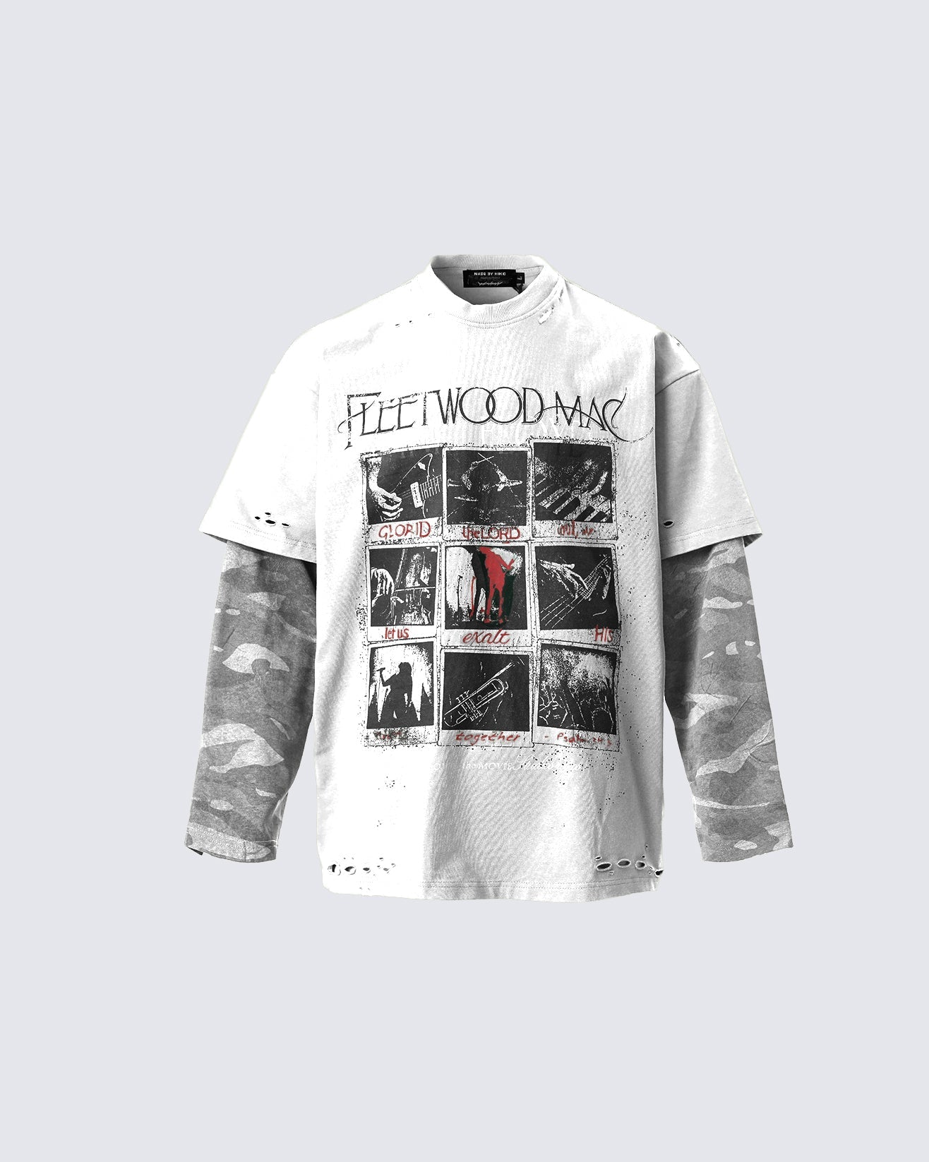 Riyooo Street Layered Camo Tee