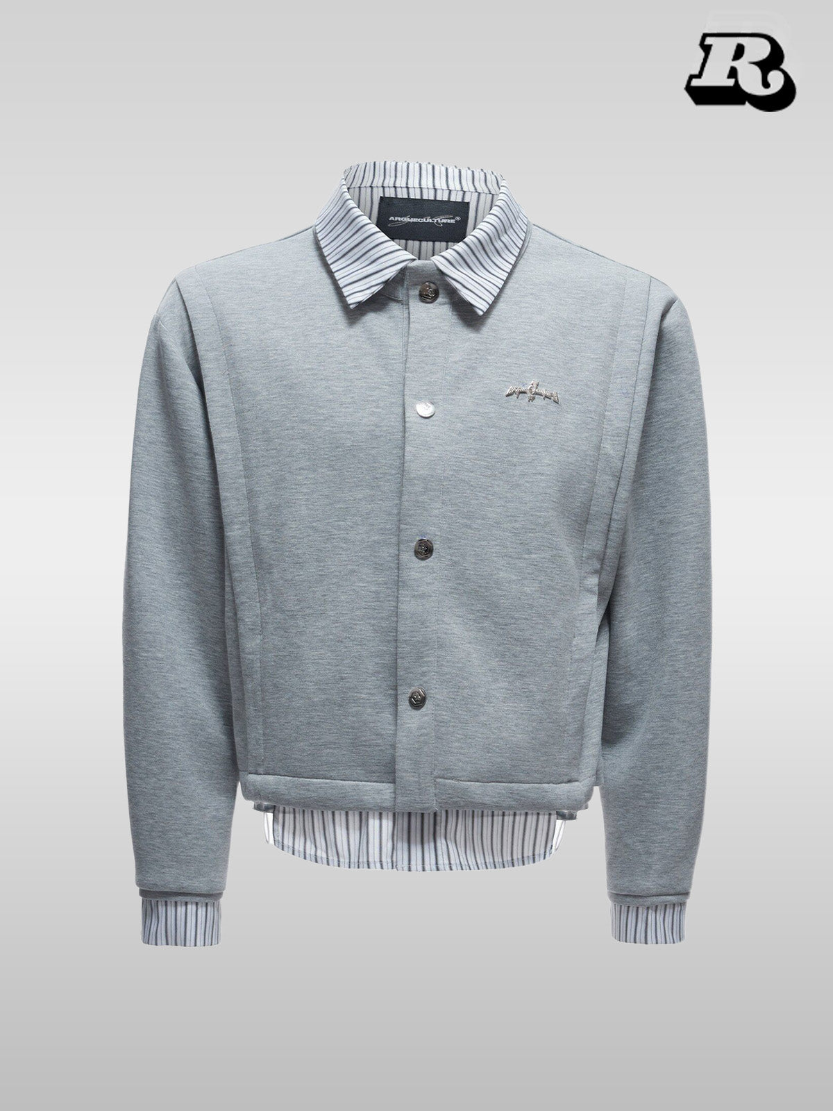 Faux Two-Piece Check Shirt - RIYOOO