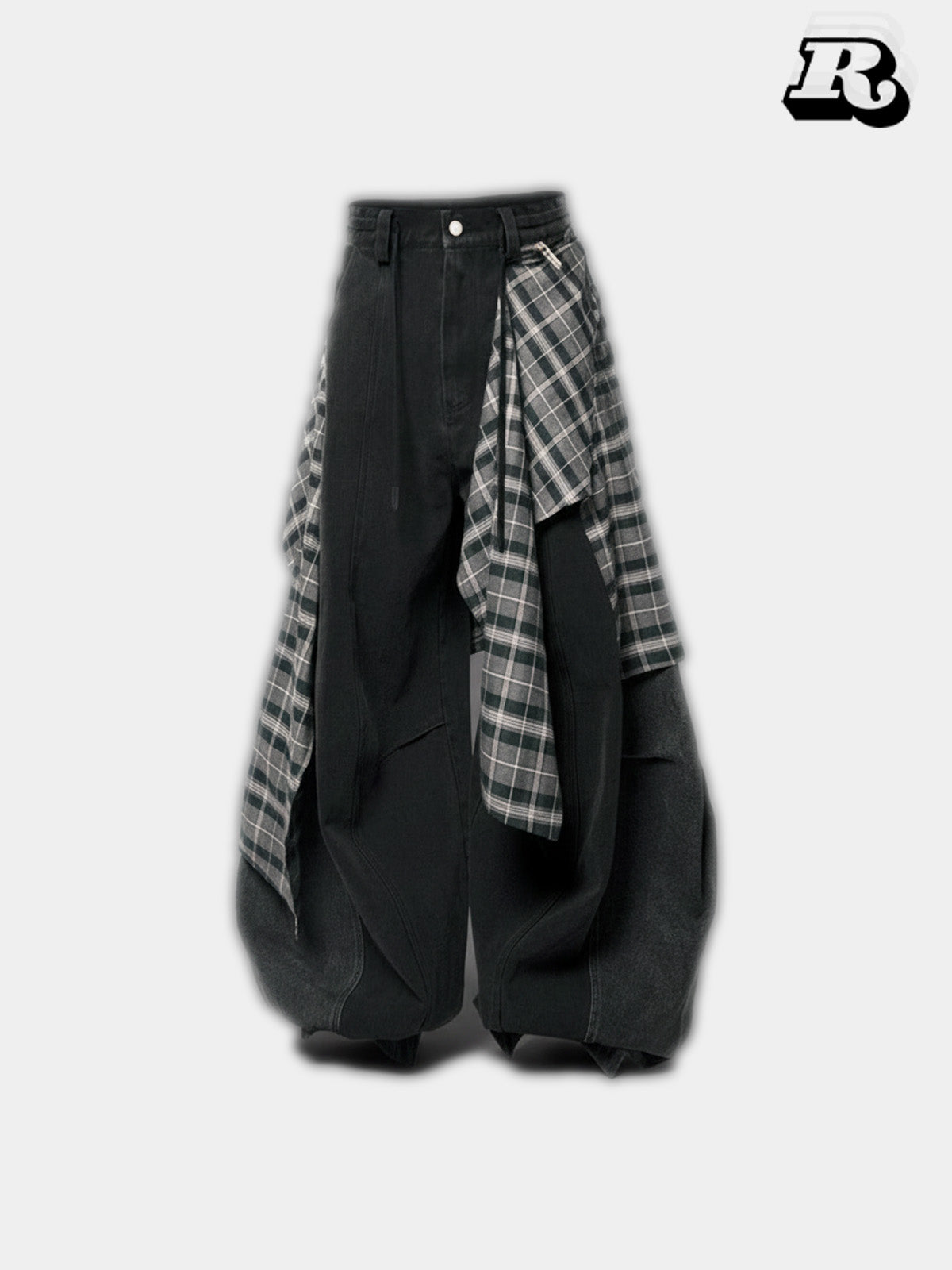 Plaid Patchwork Jeans - RIYOOO