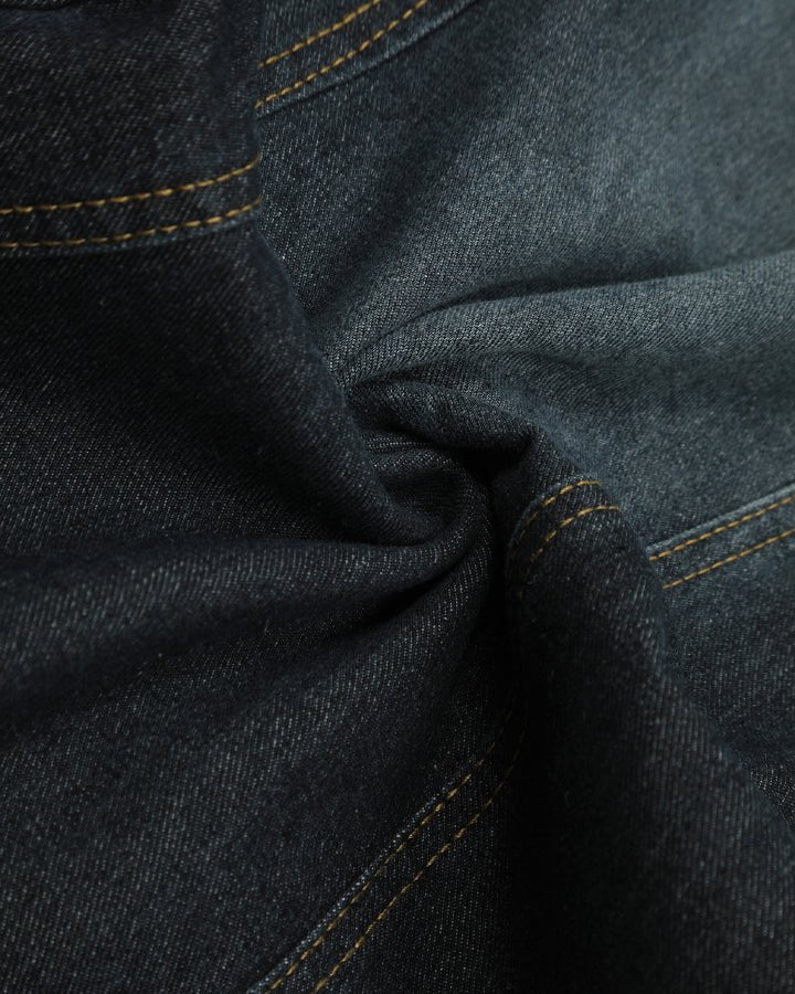 Patchwork Design Washed Denim Pants