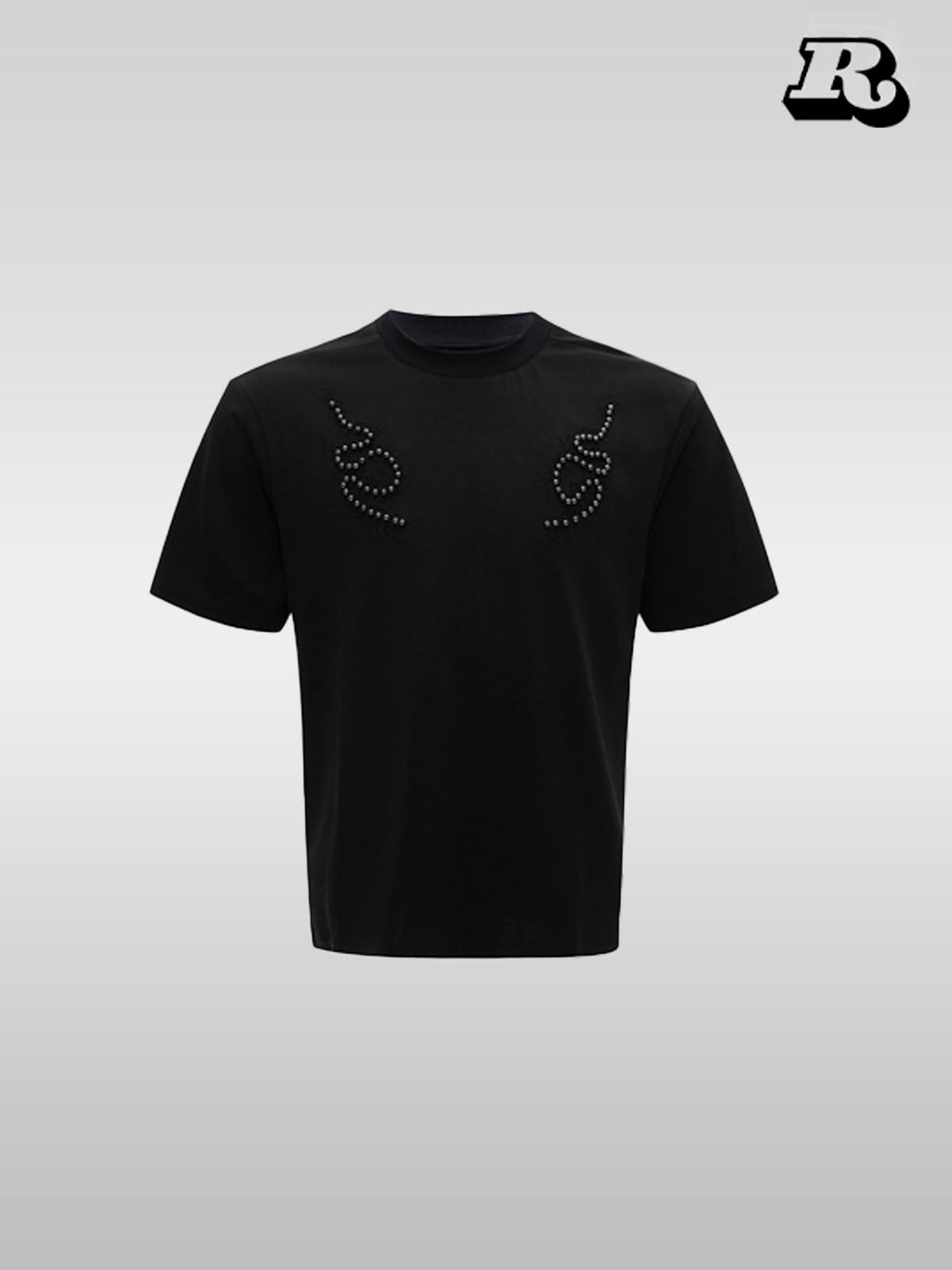 Metal Rivet Spine Slim T-Shirt - RIYOOO