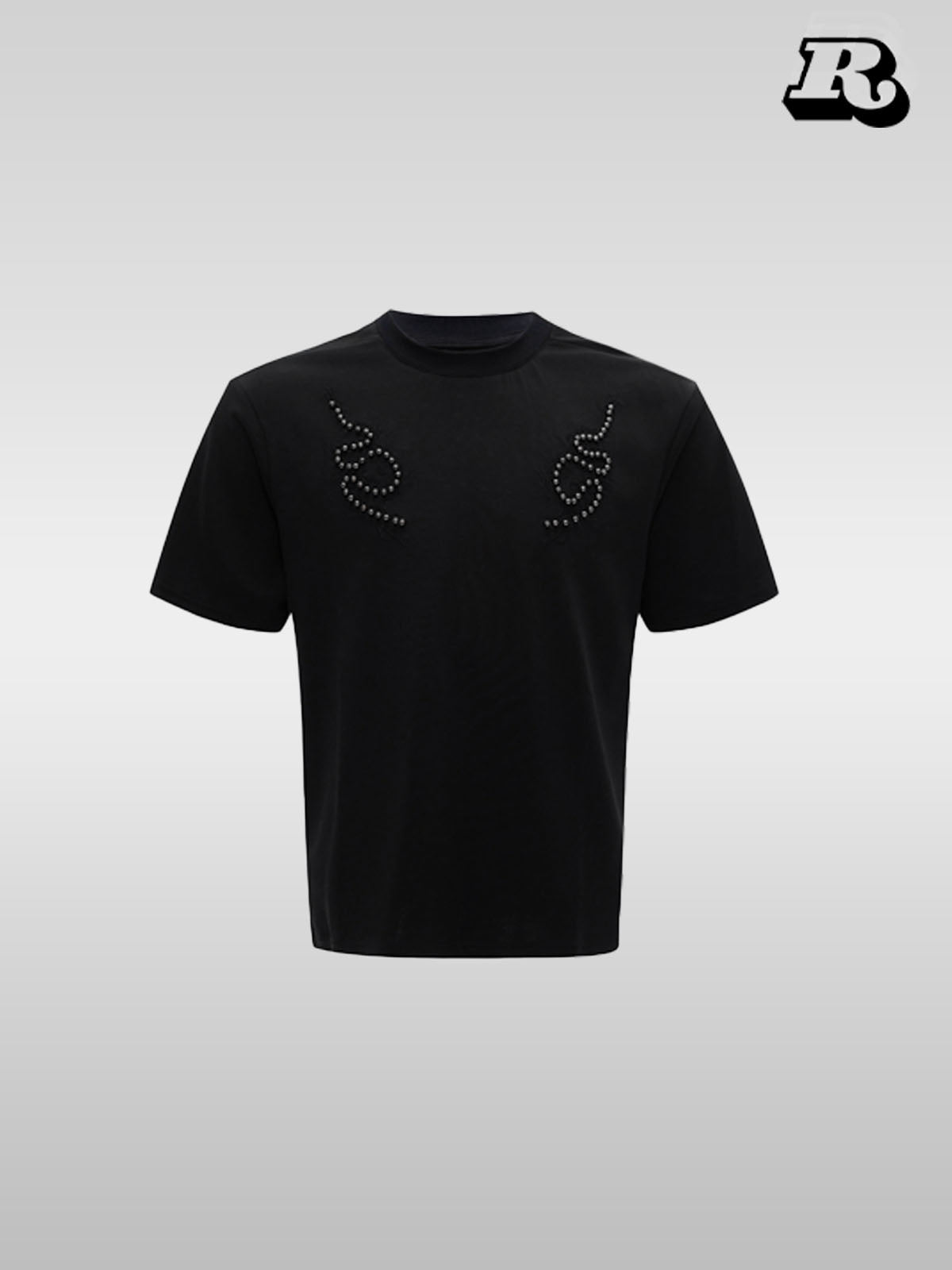 Metal Rivet Spine Slim T-Shirt - RIYOOO