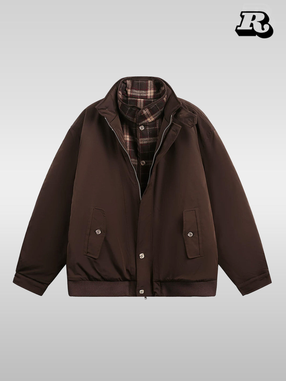 Plaid Patchwork Jacket - RIYOOO