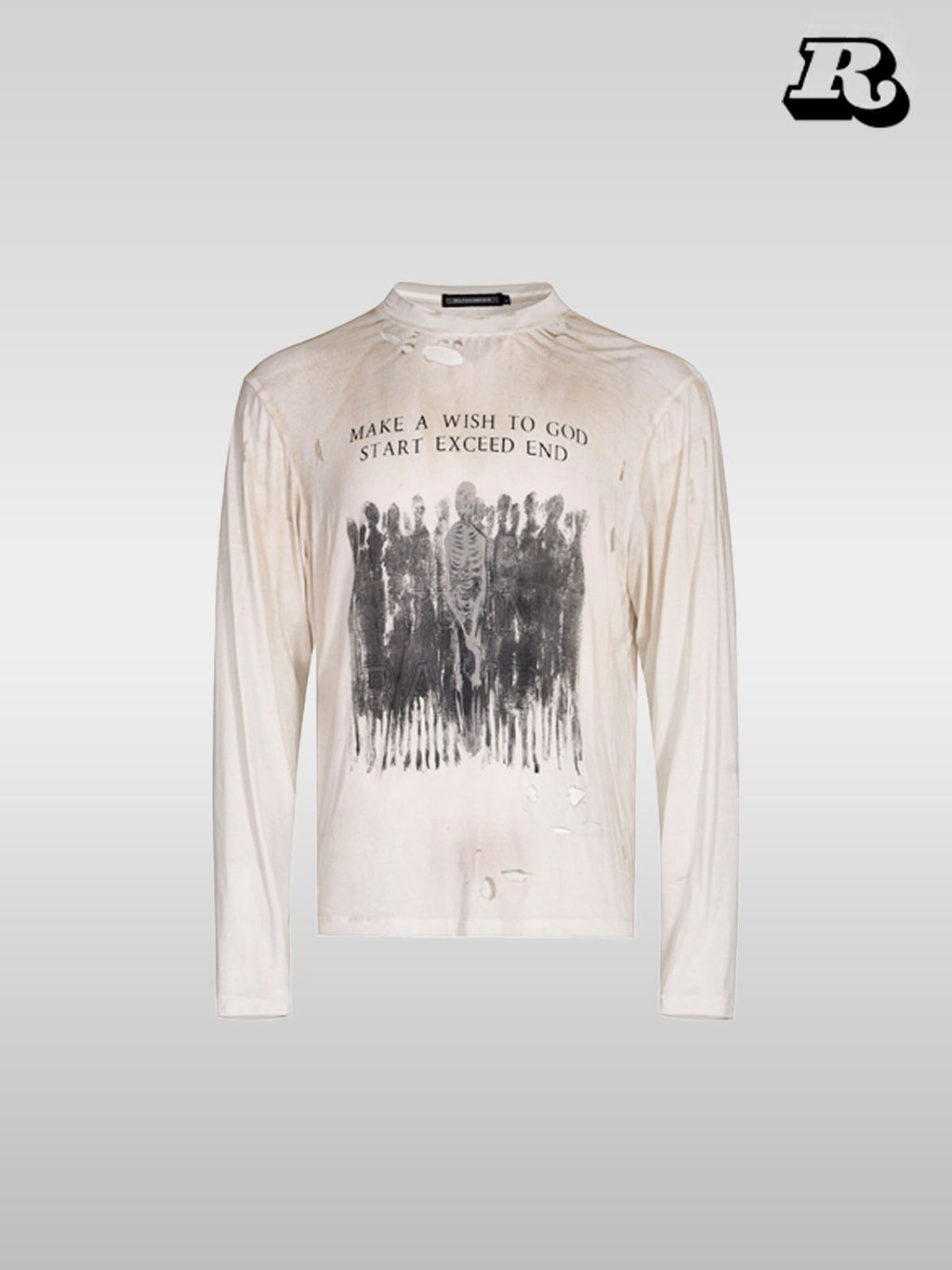 Ripped Washed Distressed Sprayed T-Shirt - RIYOOO