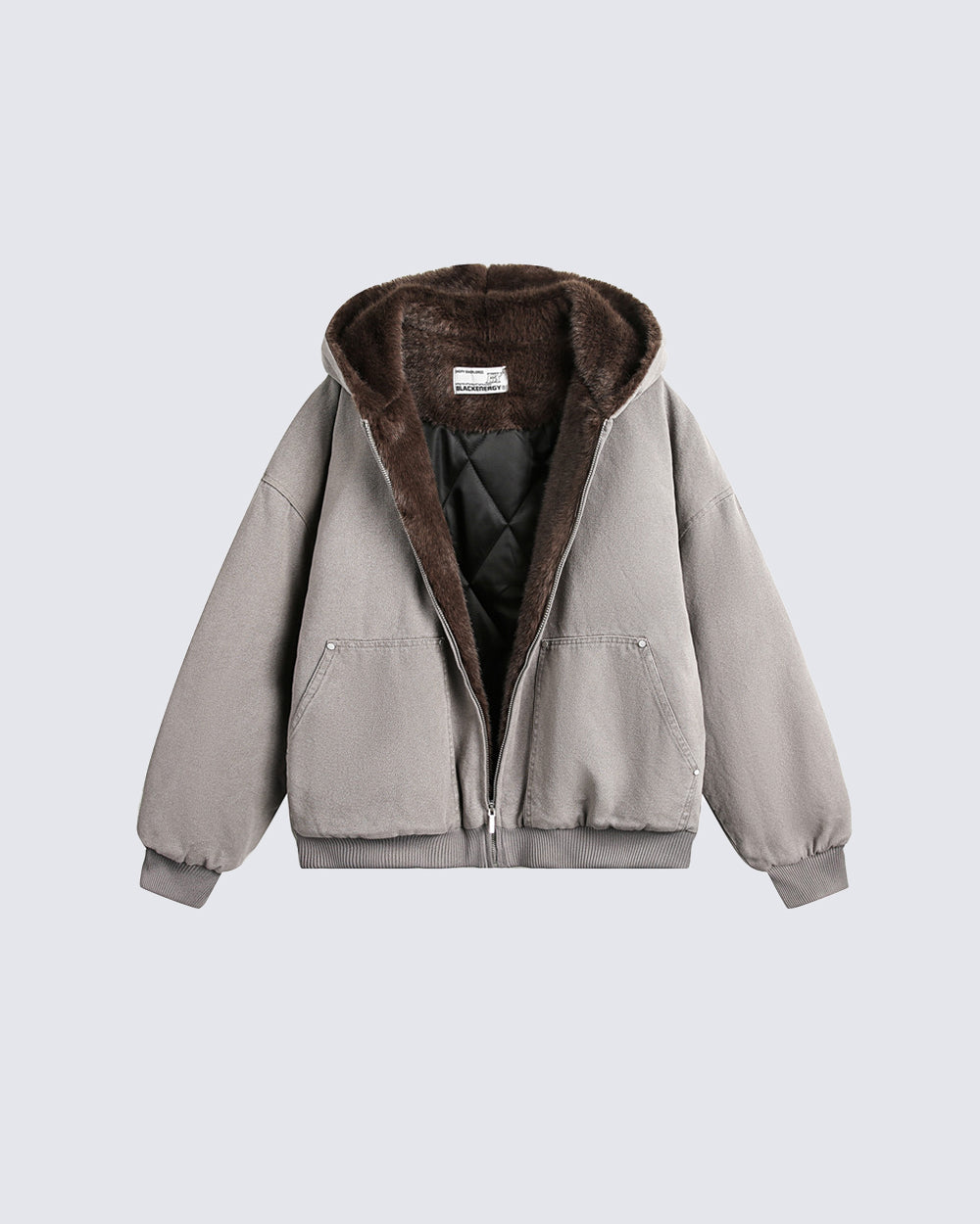Fur-Collar Thickened Hooded Cotton Jacket