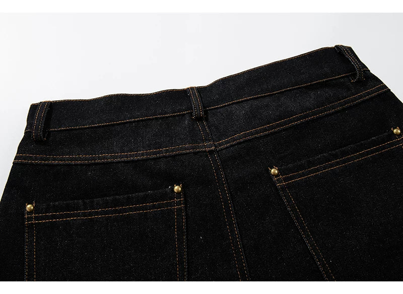 American Vintage Double-Waist Cropped Denim Pants - RIYOOO