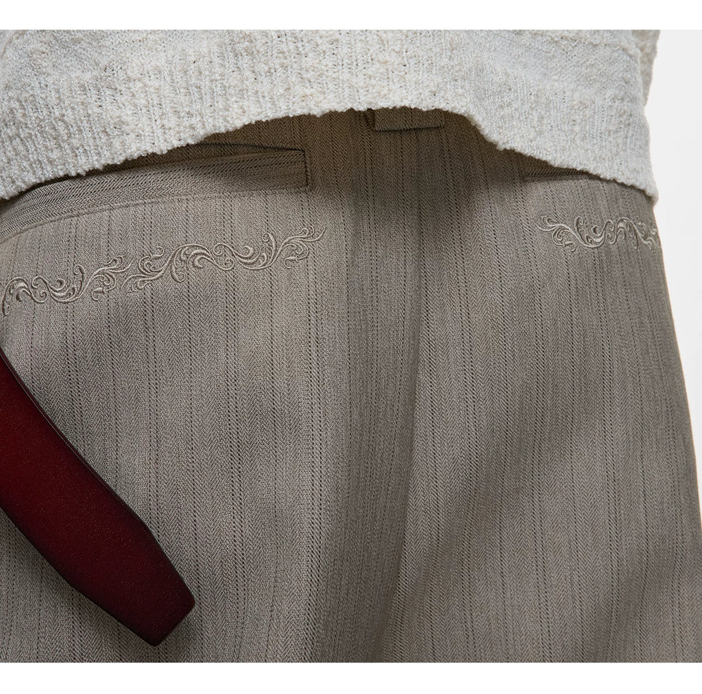 Old Money Premium Embroidered Trousers - RIYOOO