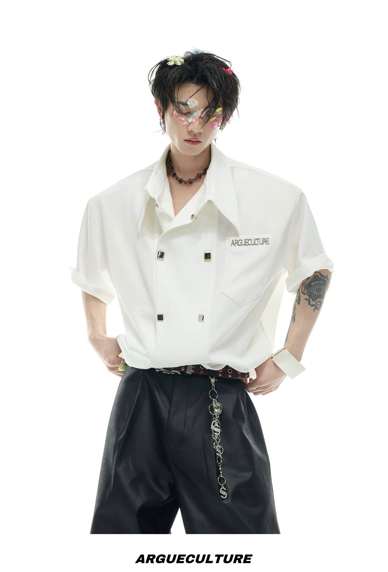 Double-Breasted Design Shirt - RIYOOO