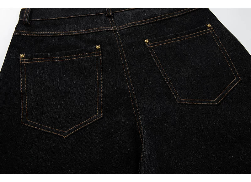 American Vintage Double-Waist Cropped Denim Pants - RIYOOO