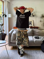 Oversized Pocket Ripped Patchwork Cropped Pants - RIYOOO