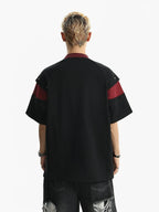 Rivet Color Block Patchwork T-Shirt - RIYOOO