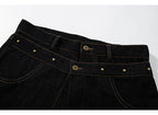 American Vintage Double-Waist Cropped Denim Pants - RIYOOO