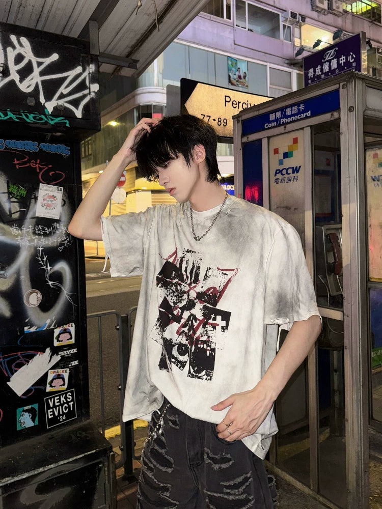 Punk Rock Vintage Washed T-Shirt - RIYOOO