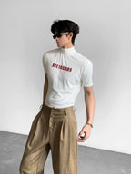 Embroidered High Neck T-Shirt - RIYOOO