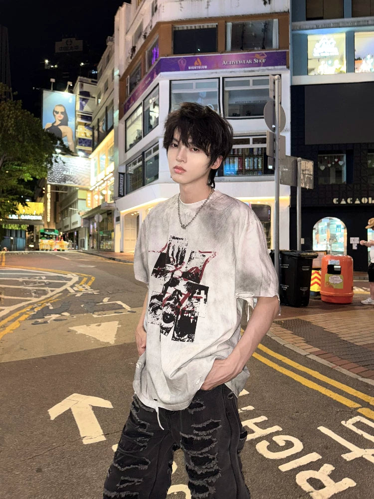 Punk Rock Vintage Washed T-Shirt - RIYOOO