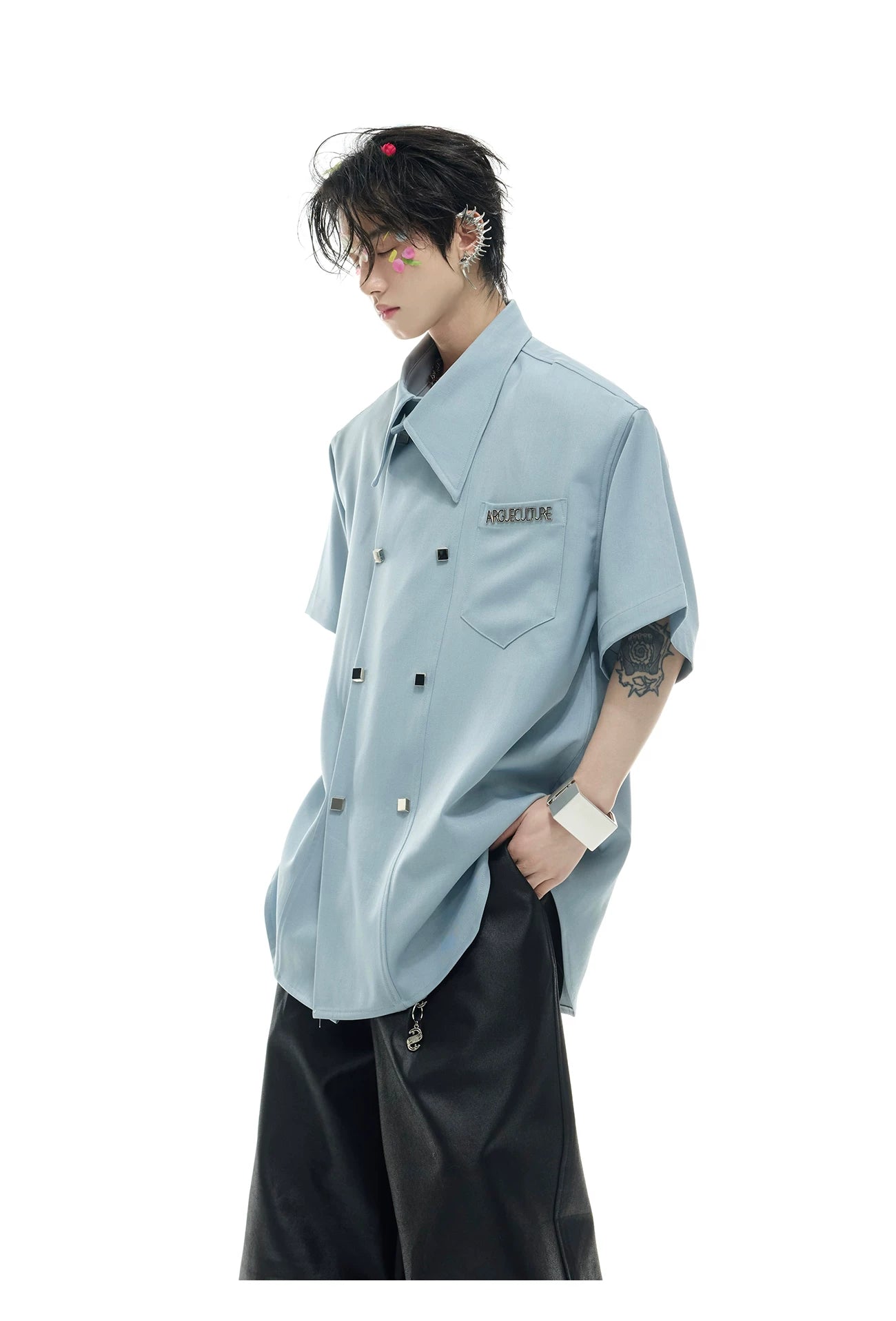 Double-Breasted Design Shirt - RIYOOO