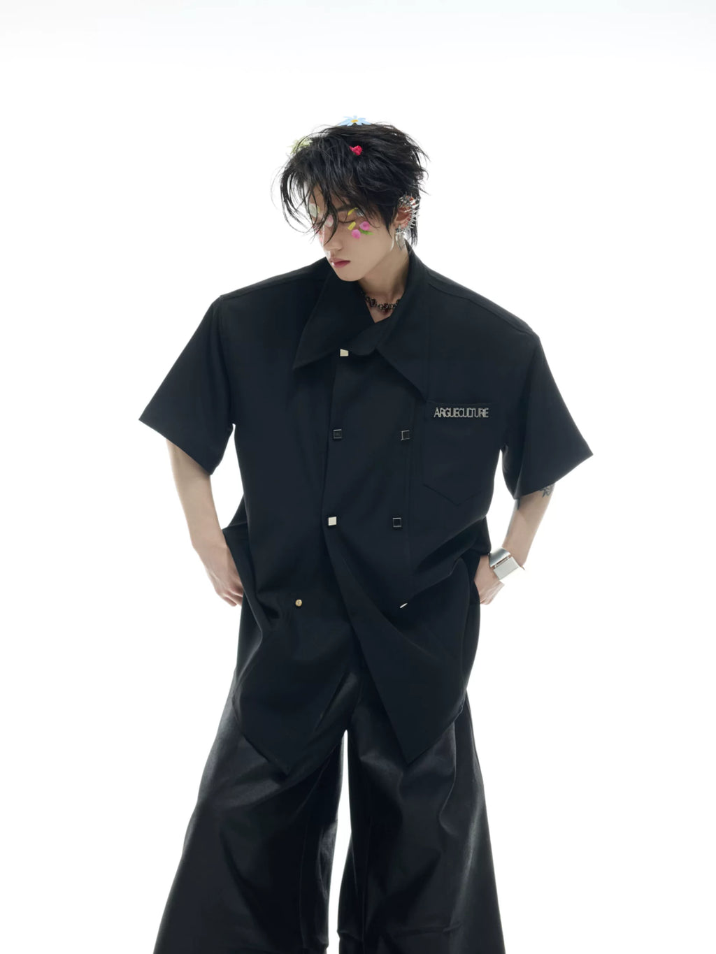 Double-Breasted Design Shirt - RIYOOO
