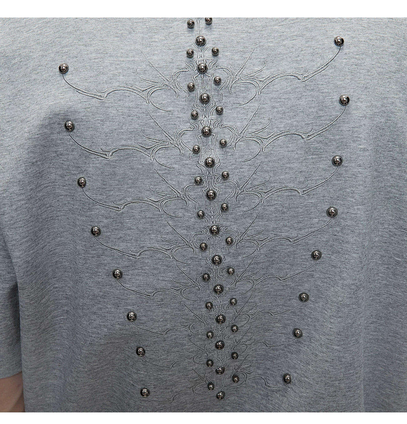 Metal Rivet Spine Slim T-Shirt - RIYOOO