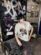 Punk Rock Vintage Washed T-Shirt - RIYOOO