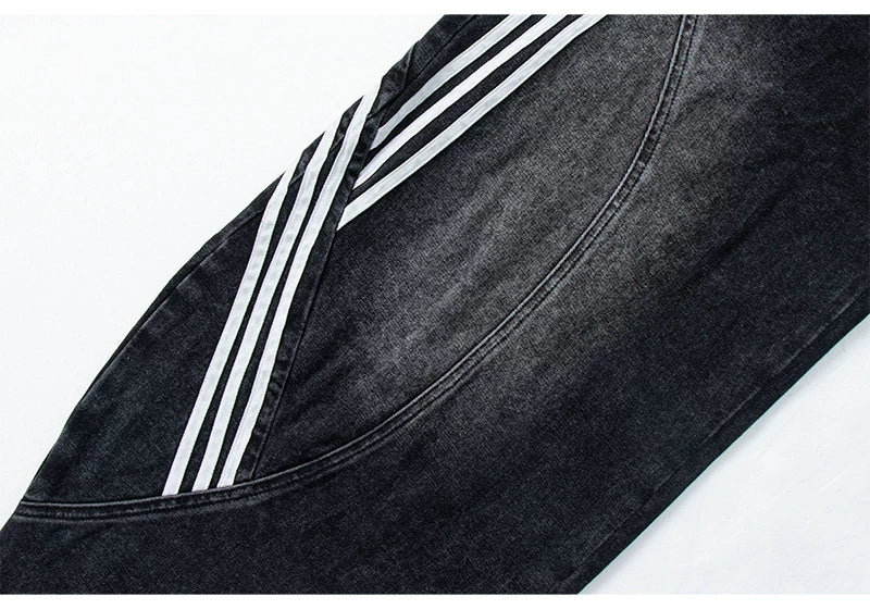 Striped Patchwork Jeans - RIYOOO