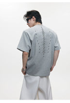 Metal Rivet Spine Slim T-Shirt - RIYOOO