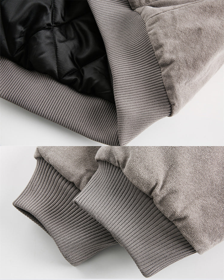 Fur-Collar Thickened Hooded Cotton Jacket