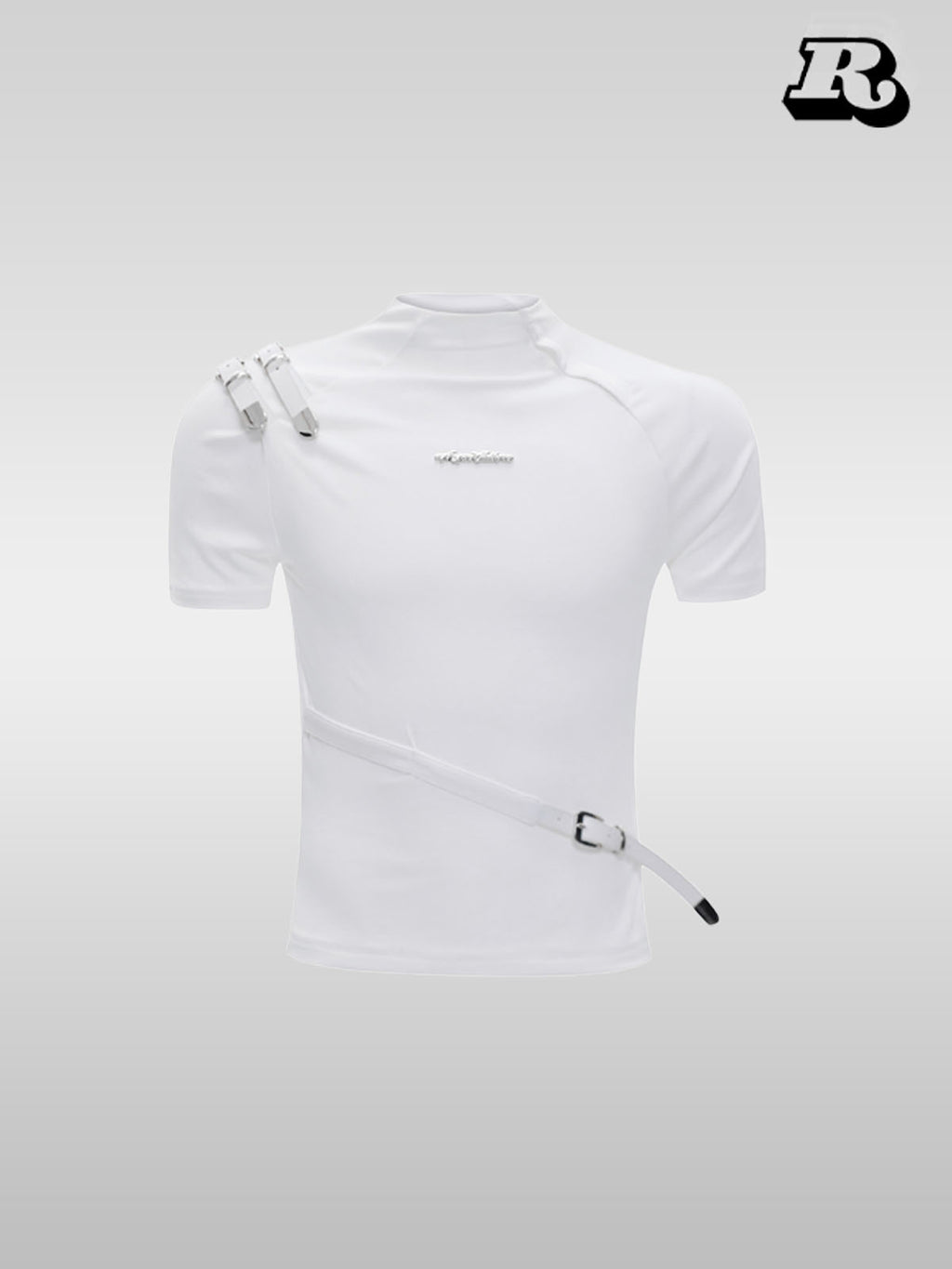 Metal Strap Design Slim T-Shirt - RIYOOO