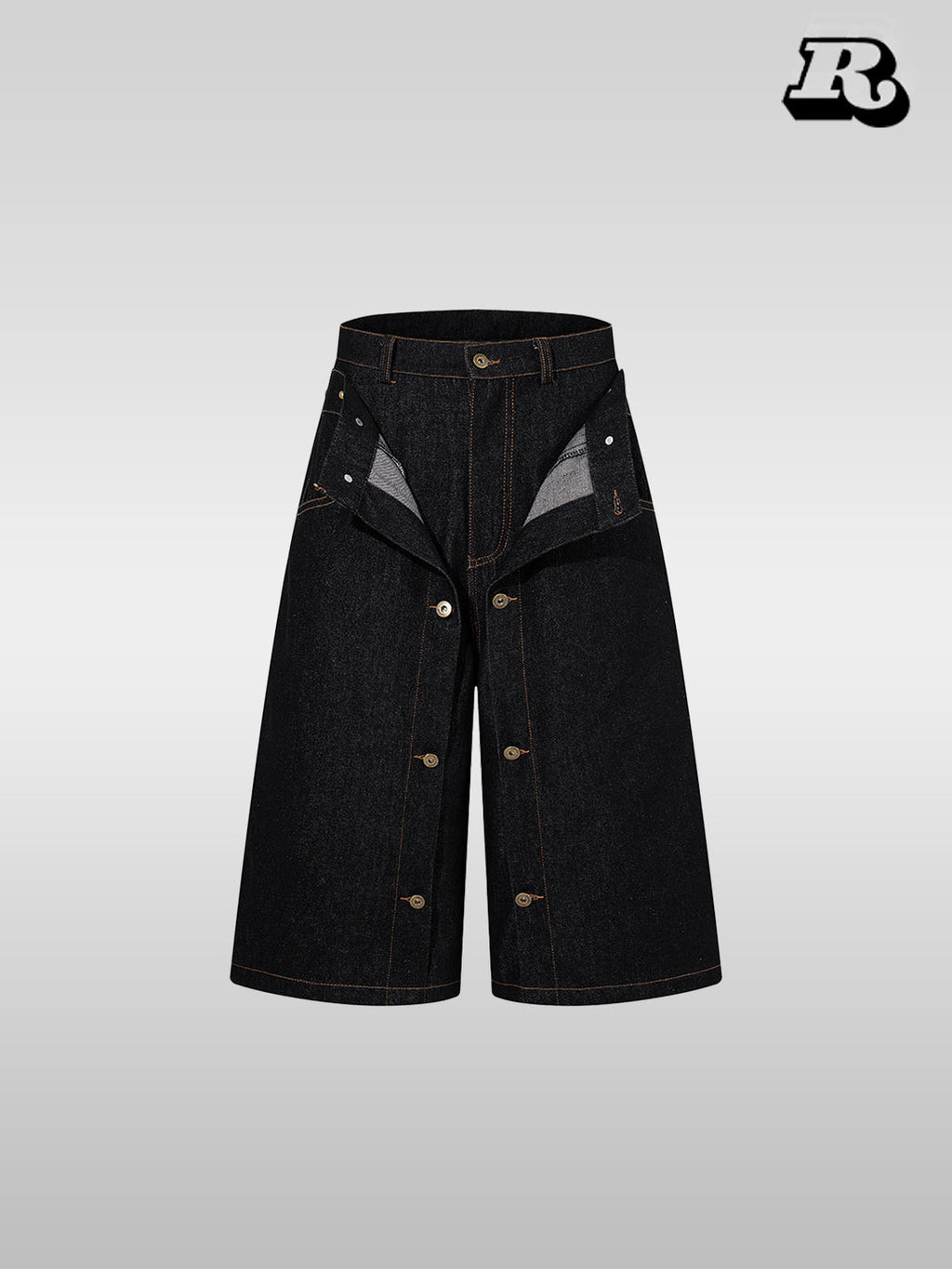 American Vintage Double-Waist Cropped Denim Pants - RIYOOO