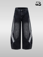 Striped Patchwork Jeans - RIYOOO