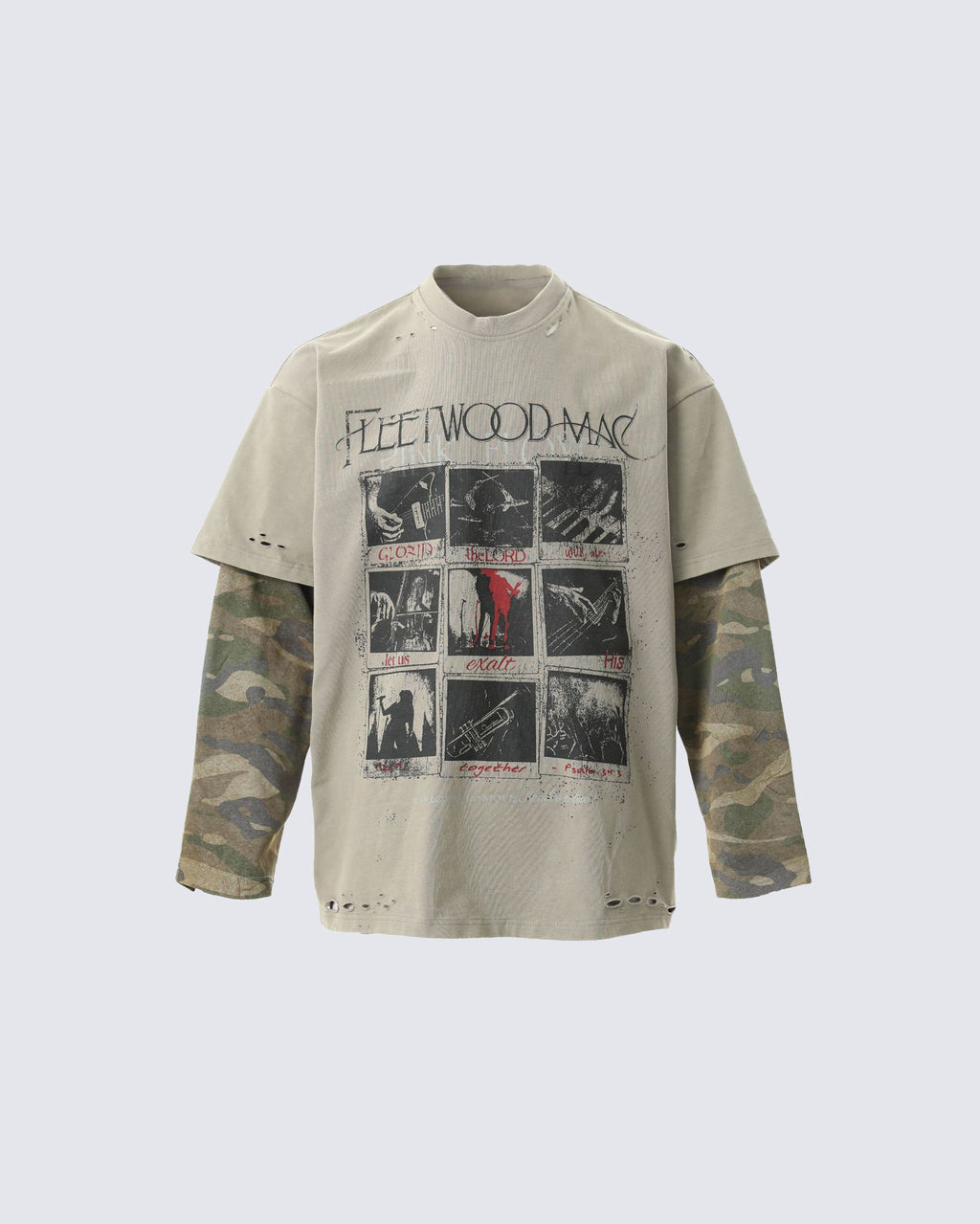 Riyooo Street Layered Camo Tee