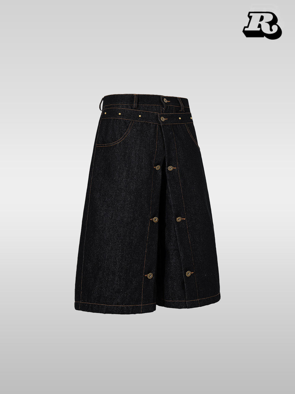 American Vintage Double-Waist Cropped Denim Pants - RIYOOO