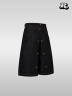 American Vintage Double-Waist Cropped Denim Pants - RIYOOO
