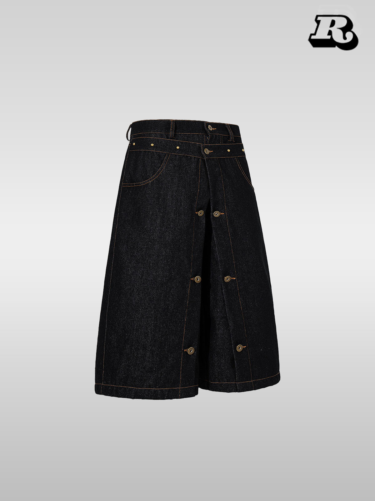 American Vintage Double-Waist Cropped Denim Pants - RIYOOO