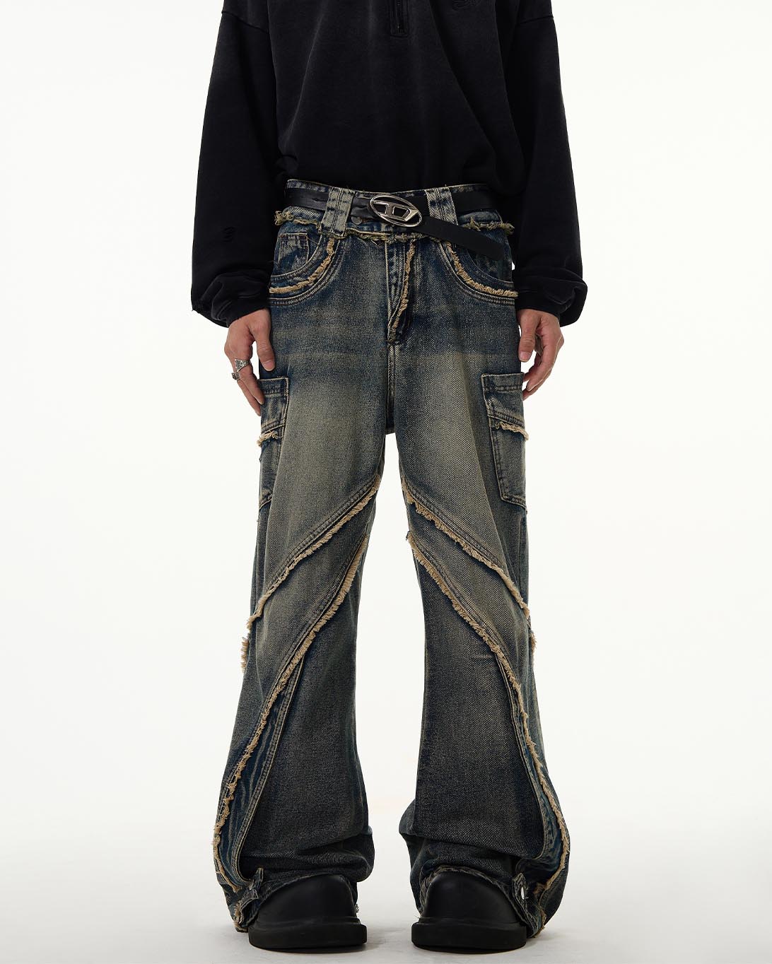 KIIKIO Vintage Raw Edge Jeans